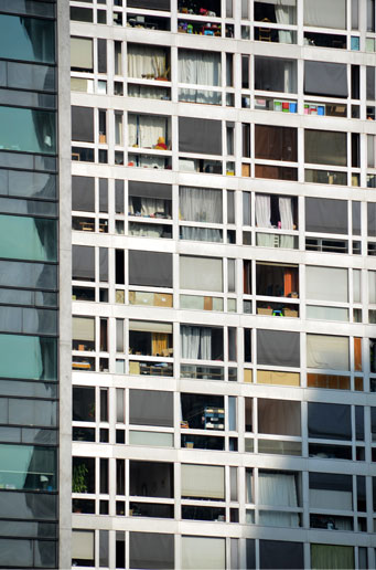 Apartment building facade, Paris.